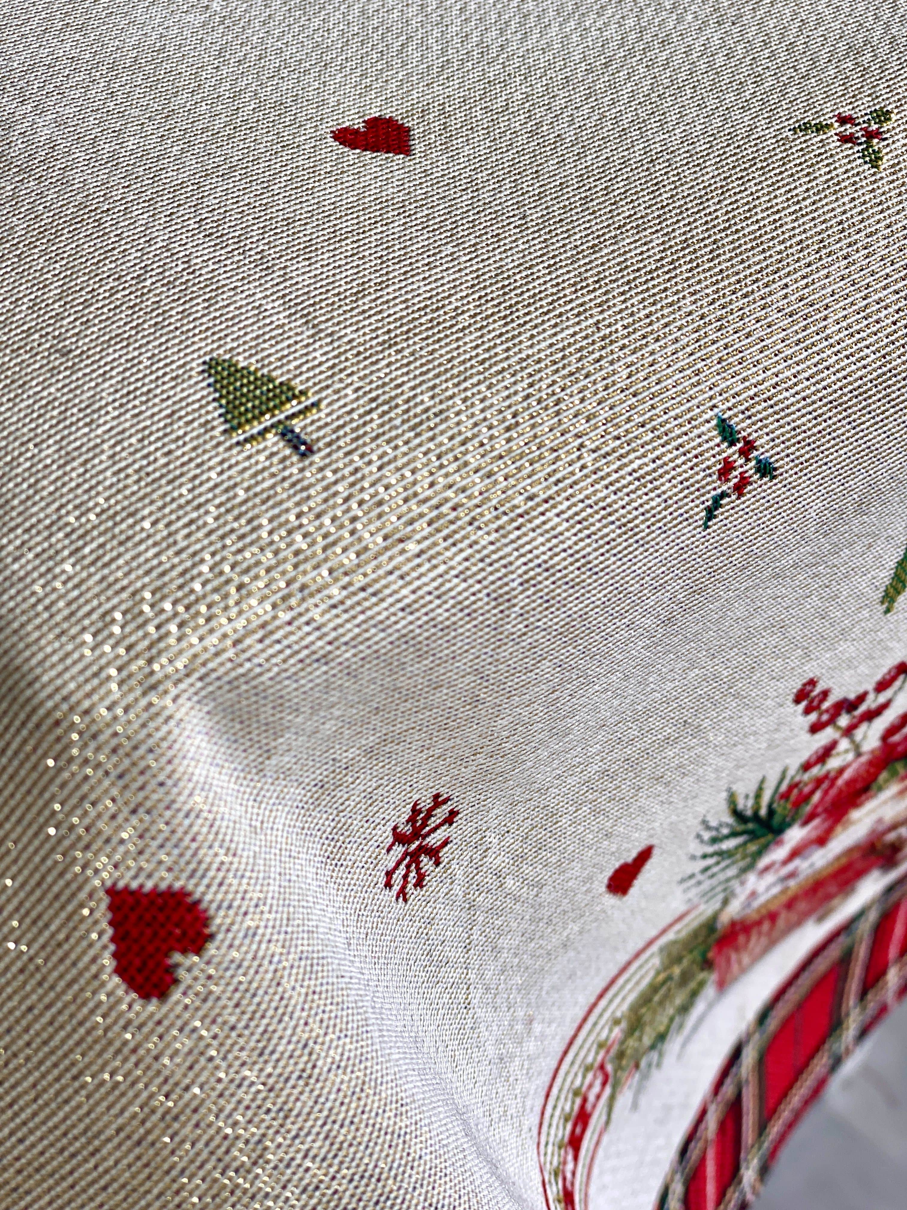 Christmas Tablecloth «Sweet Dreams» with Golden Lurex - Premium Gobelin - Textile4Family