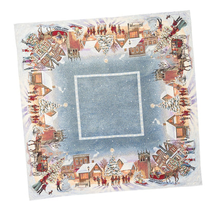 Christmas Tablecloth «Enchanted Carol Nights» with Golden Lurex - Luxury Tapestry