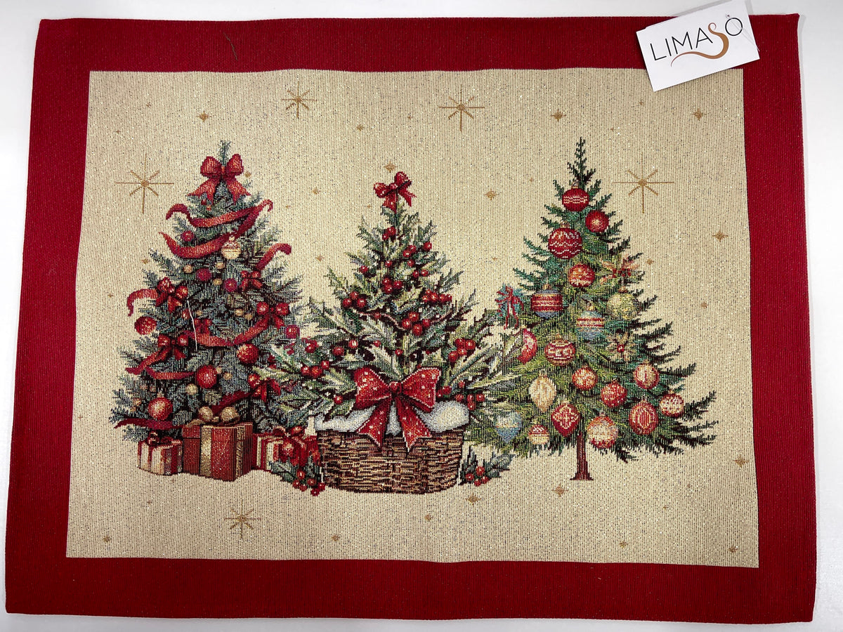 Christmas Placemat set «Christmas traditions» with golden thread - High quality tapestry