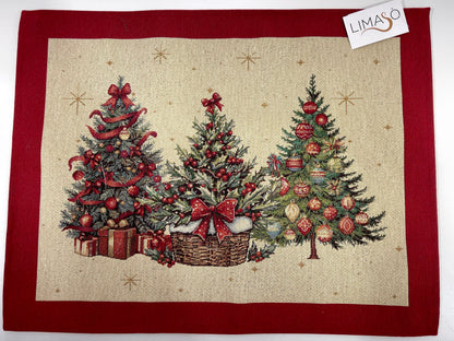 Christmas Placemat set «Christmas traditions» with golden thread - High quality tapestry