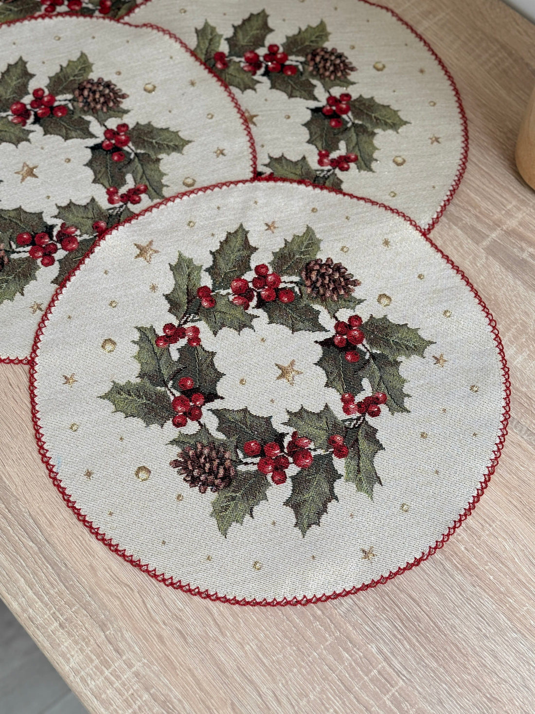 Christmas Placemat set «Christmas Wonderland» with golden thread - High quality tapestry