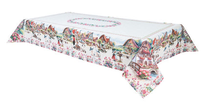 Rectangular tablecloth «Spring Village» - Premium Tapestry - Textile4Family