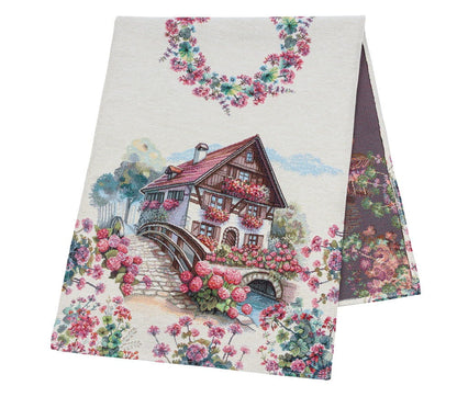 Table Runner «Spring Village» - Premium Tapestry - Textile4Family