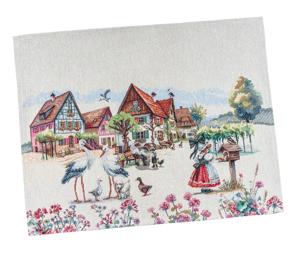 Placemat set «Spring Village» - Premium Tapestry - Textile4Family