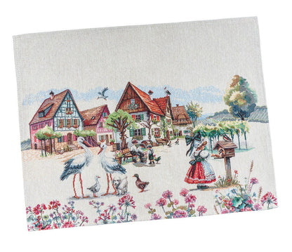 Placemat set «Spring Village» - Premium Tapestry - Textile4Family