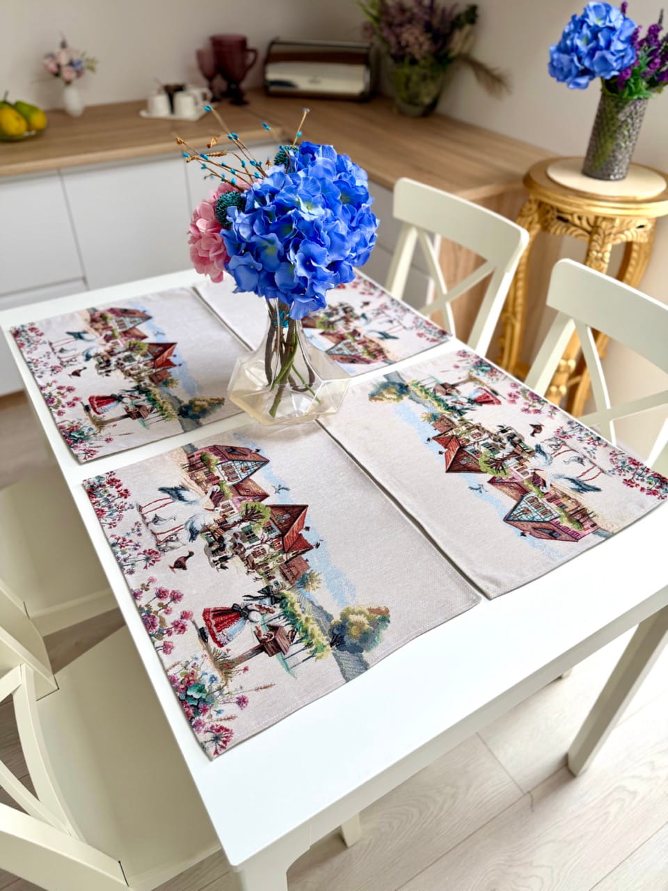 Placemat set «Spring Village» - Premium Tapestry - Textile4Family