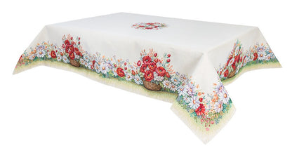 Rectangular tablecloth «Poppy and Daisy» - Premium Tapestry - Textile4Family