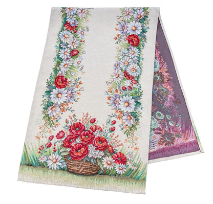Table Runner «Poppy and Daisy» - Premium Tapestry - Textile4Family