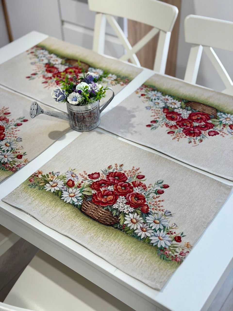 Placemat set «Poppy and Daisy» - Premium Tapestry - Textile4Family