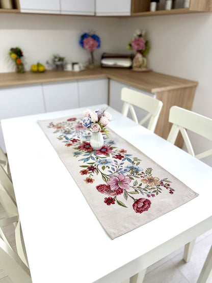 Table Runner «Blooming garden» - Premium Tapestry - Textile4Family