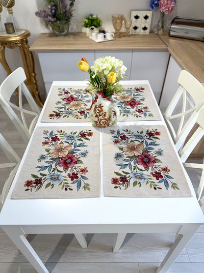 Placemat set «Blooming garden» - Premium Tapestry - Textile4Family