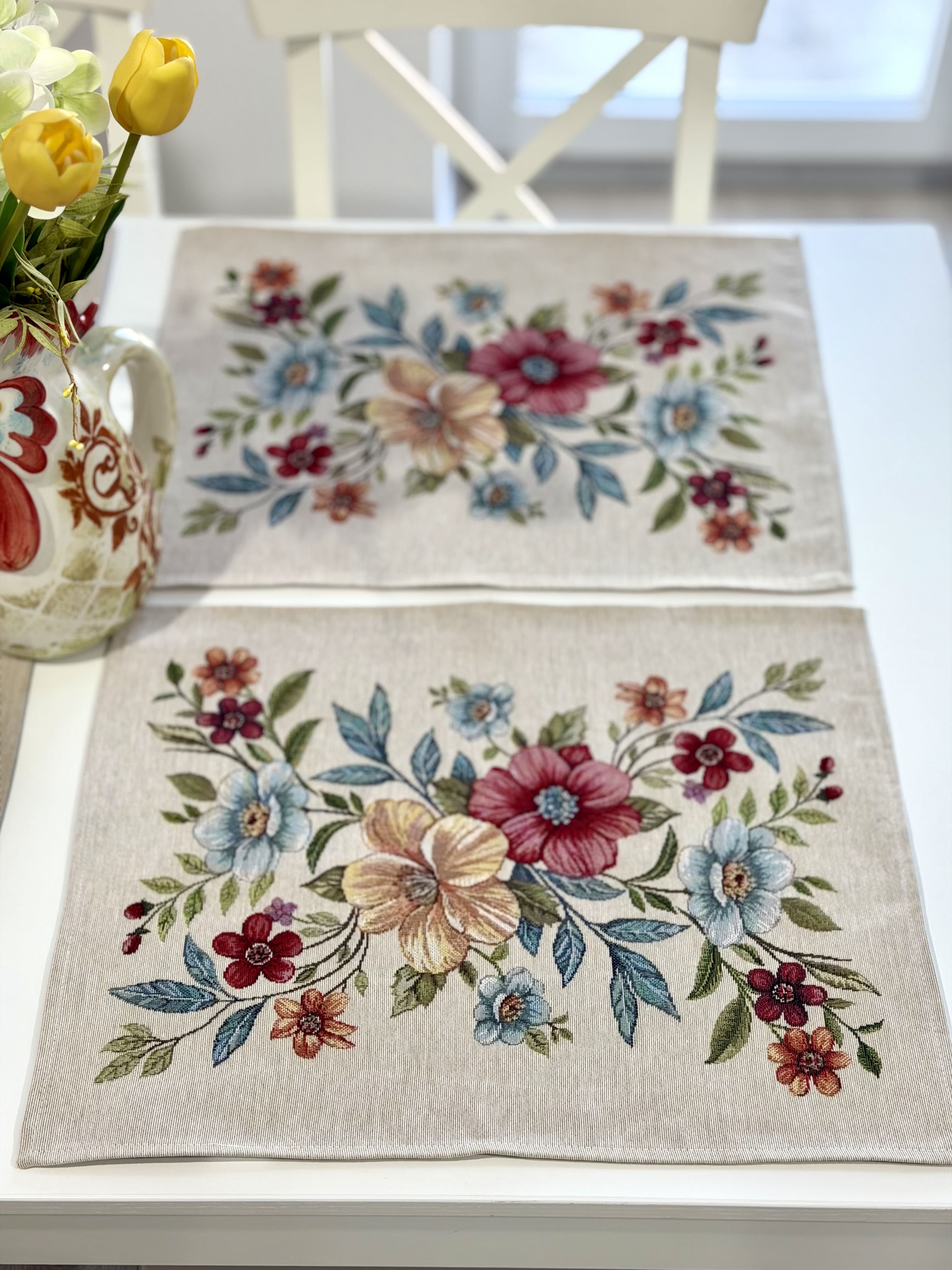 Placemat set «Blooming garden» - Premium Tapestry - Textile4Family
