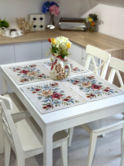 Placemat set «Blooming garden» - Premium Tapestry - Textile4Family