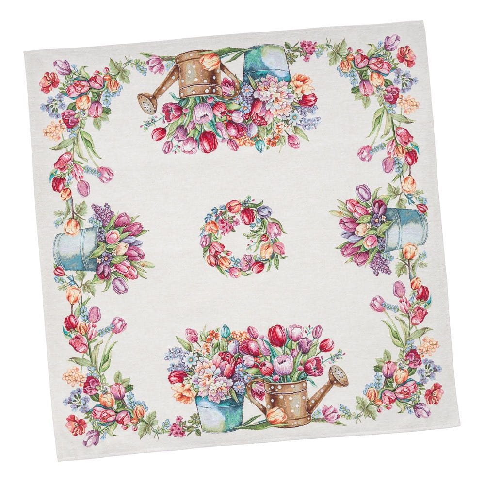 Square tablecloth «Tulip Bouquet» - Premium Tapestry - Textile4Family