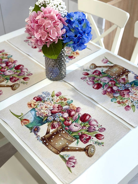 Placemat set «Tulip Bouquet» - Premium Tapestry - Textile4Family