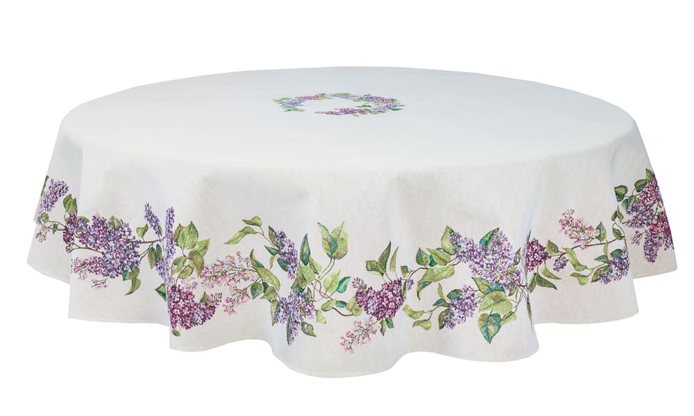 Round Tablecloth «Lilac» - Premium Tapestry - Textile4Family