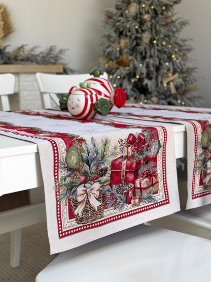 Christmas Table Runner «Christmas gifts»  - High quality tapestry