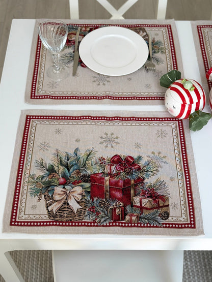 Christmas Placemat set «Christmas gifts»  - High quality tapestry