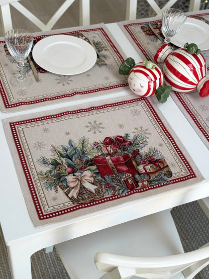 Christmas Placemat set «Christmas gifts»  - High quality tapestry