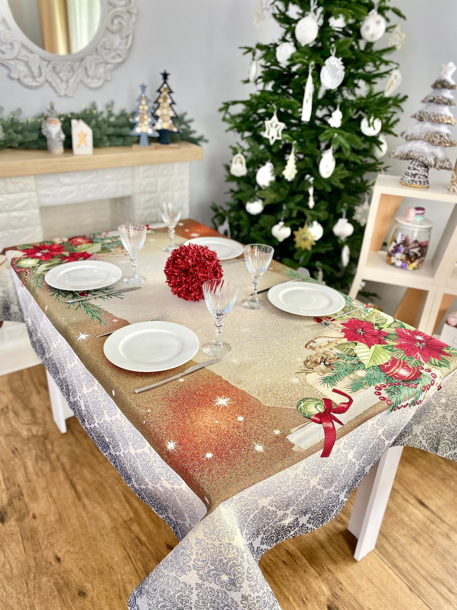 Christmas tapestry Tablecloth "Night before Christmas" with golden thread Limaso Textile