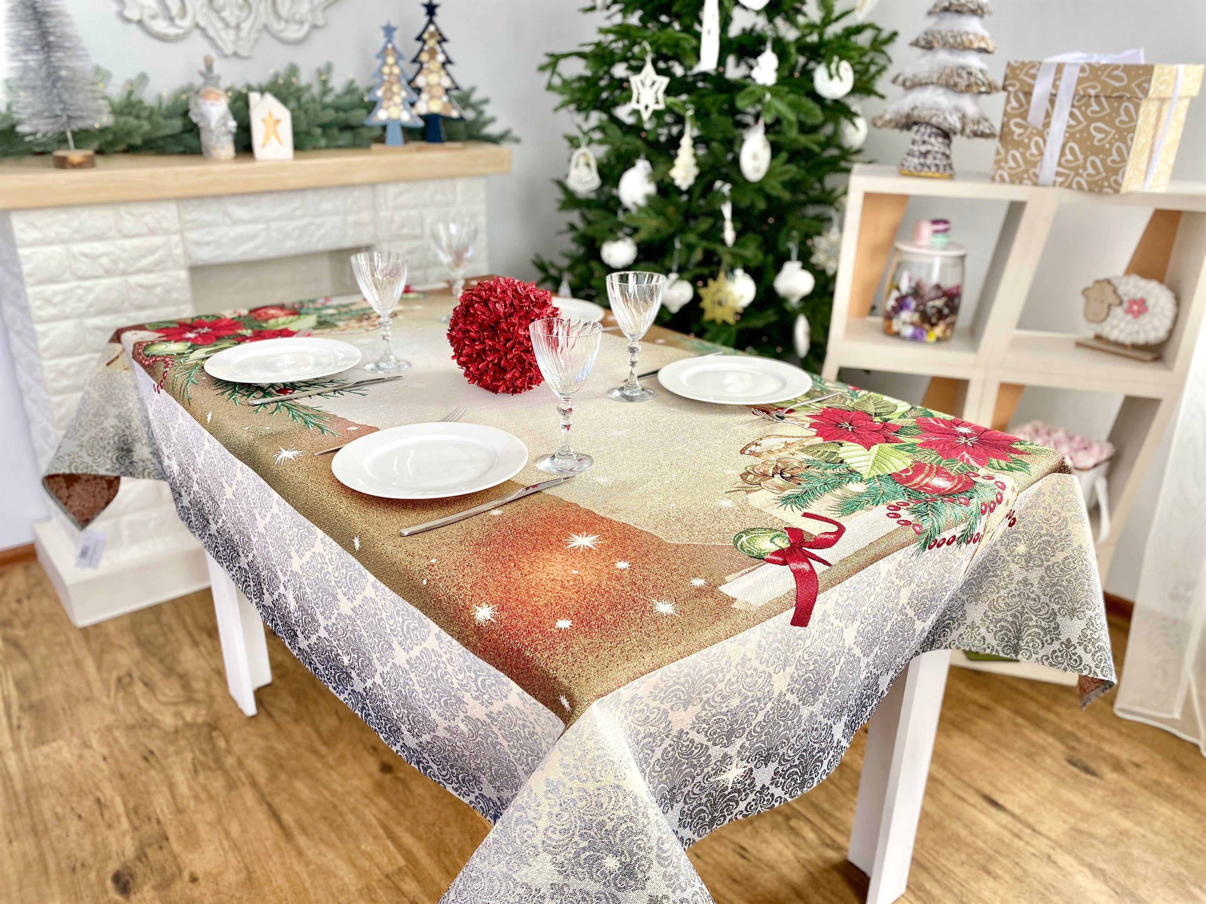 Christmas tapestry Tablecloth "Night before Christmas" with golden thread Limaso Textile