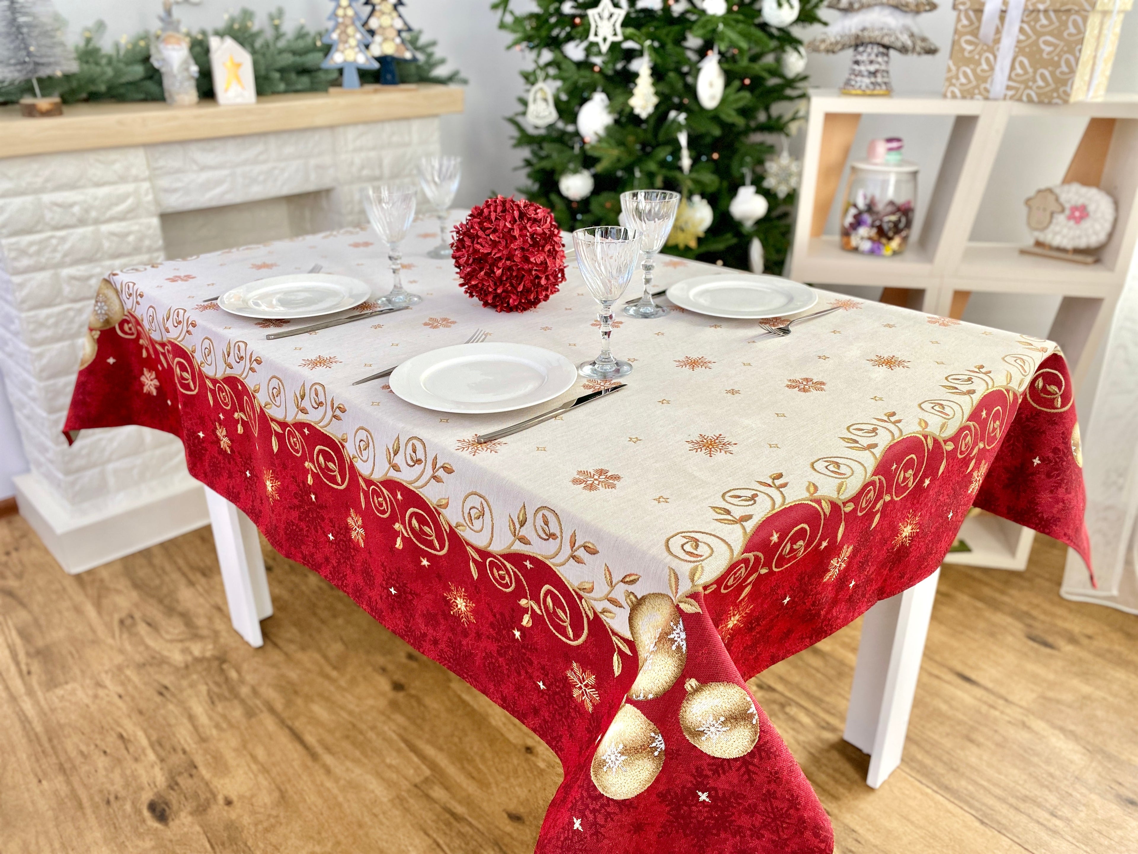 Christmas tapestry Tablecloth "Christmas Miracle" without lurex Limaso Textile