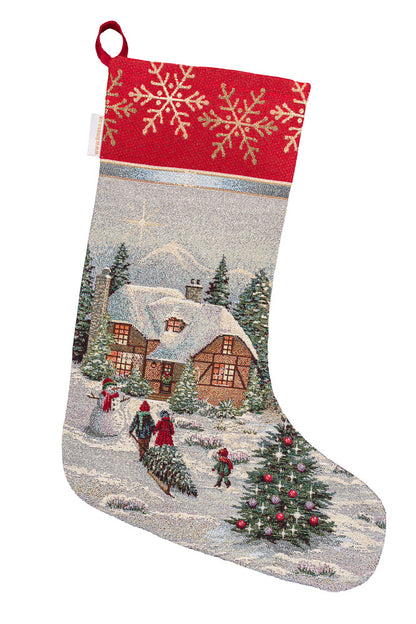 Christmas Stocking «Christmas in Highlands» with golden thread