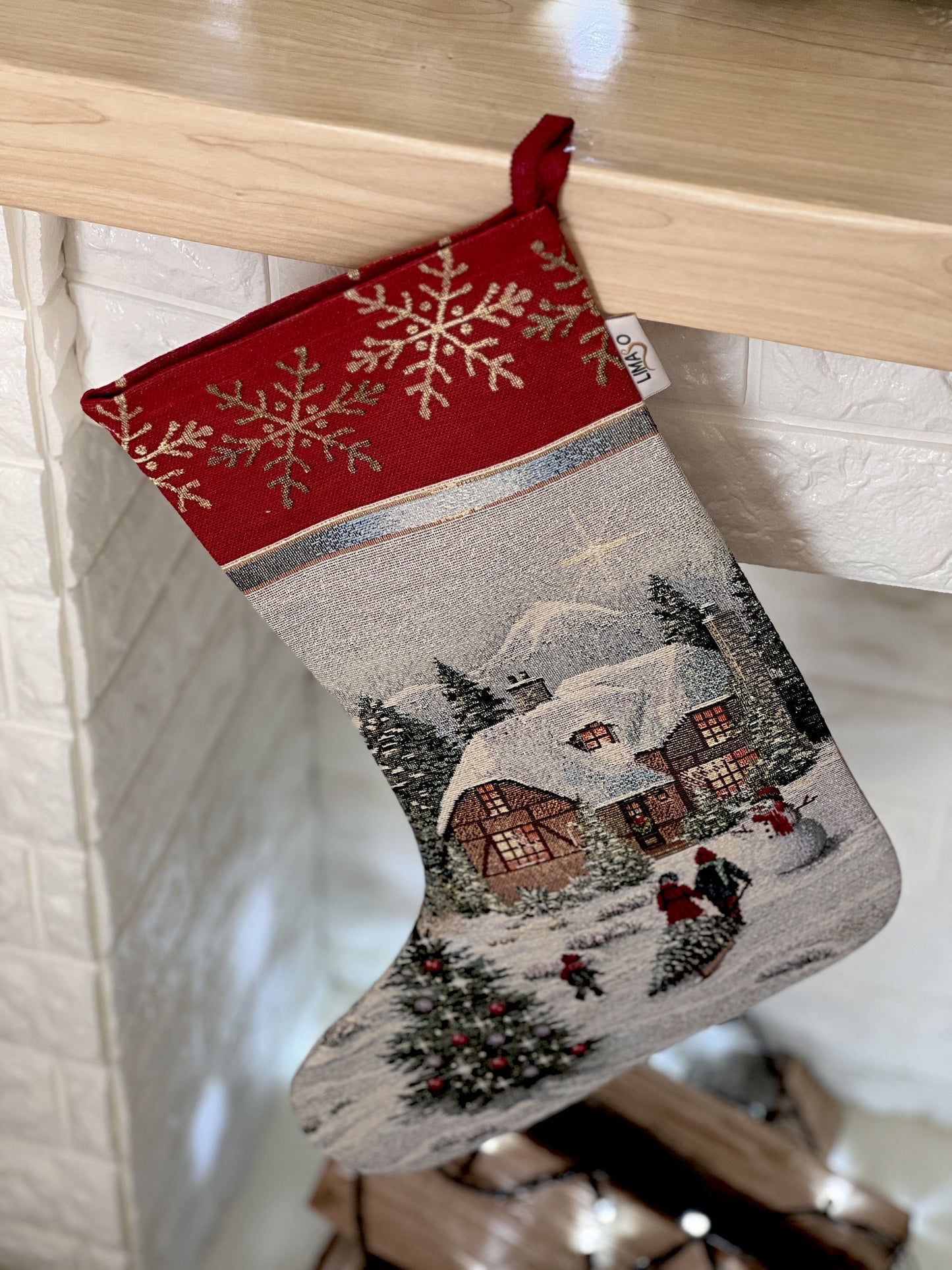 Christmas Stocking «Christmas in Highlands» with golden thread