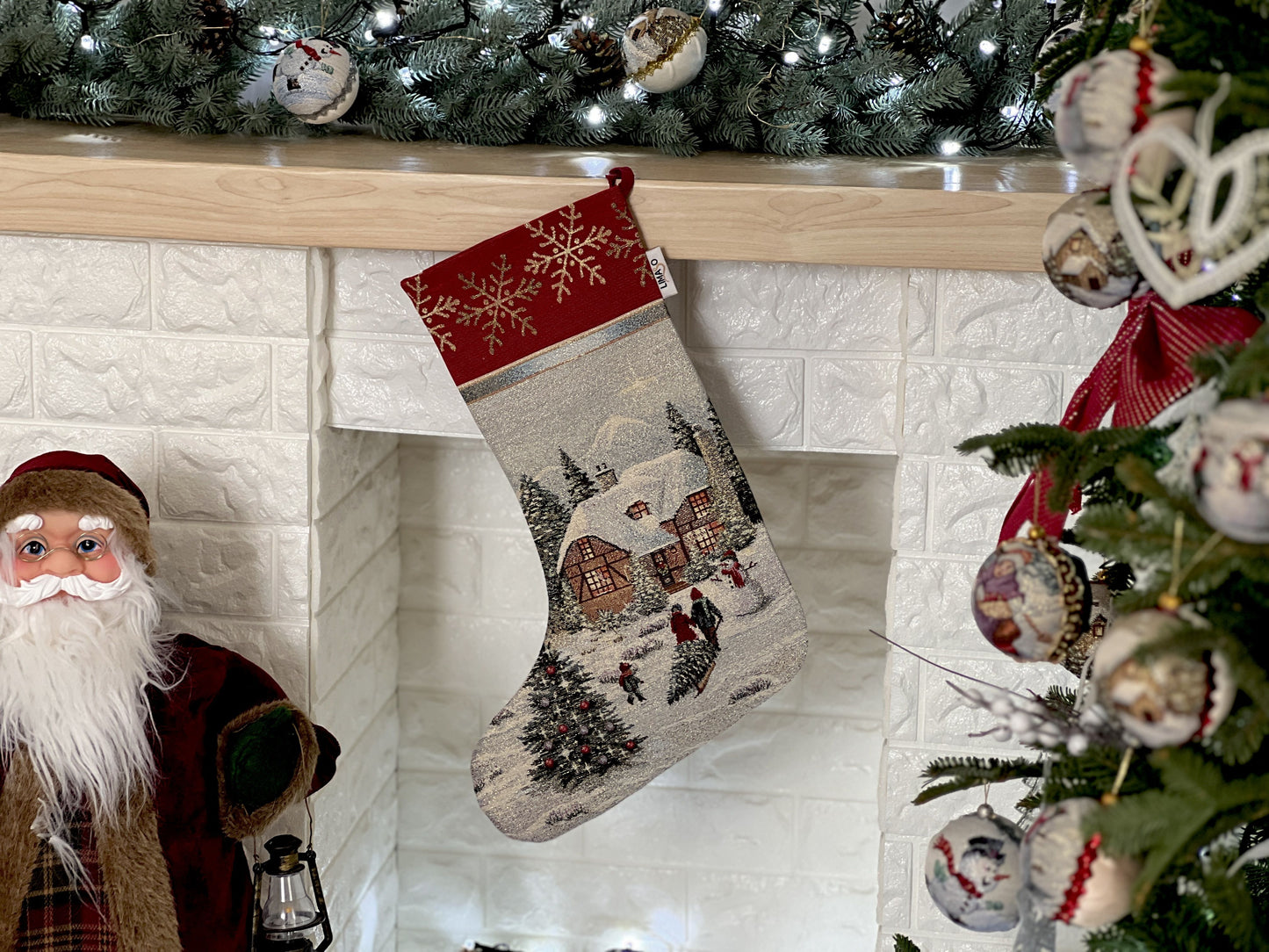 Christmas Stocking «Christmas in Highlands» with golden thread