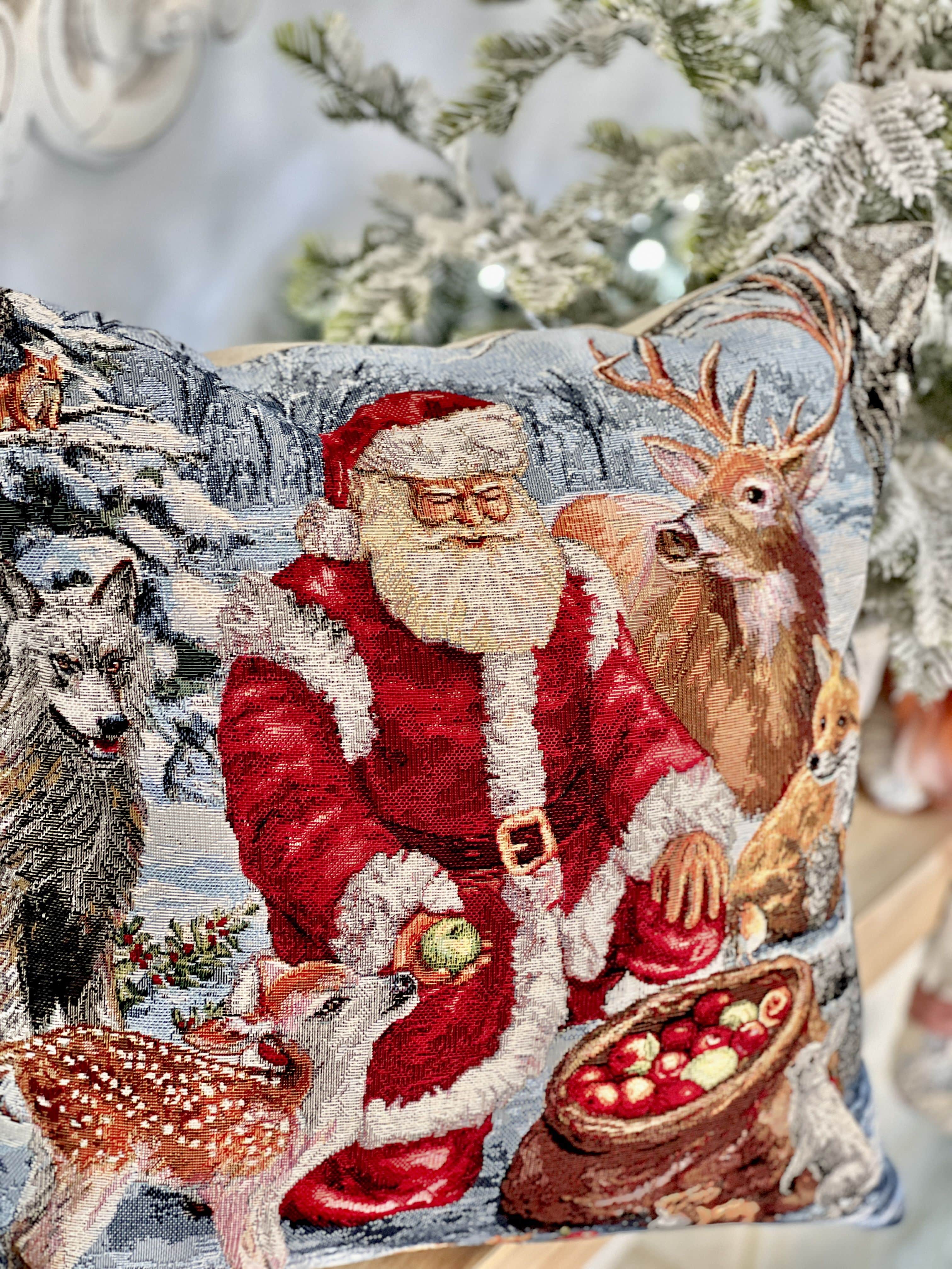 Winter Holiday tapestry cushion cover «Scenery» without lurex Limaso Textile