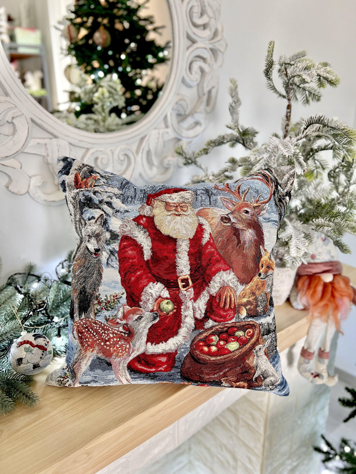 Winter Holiday tapestry cushion cover «Scenery» without lurex Limaso Textile