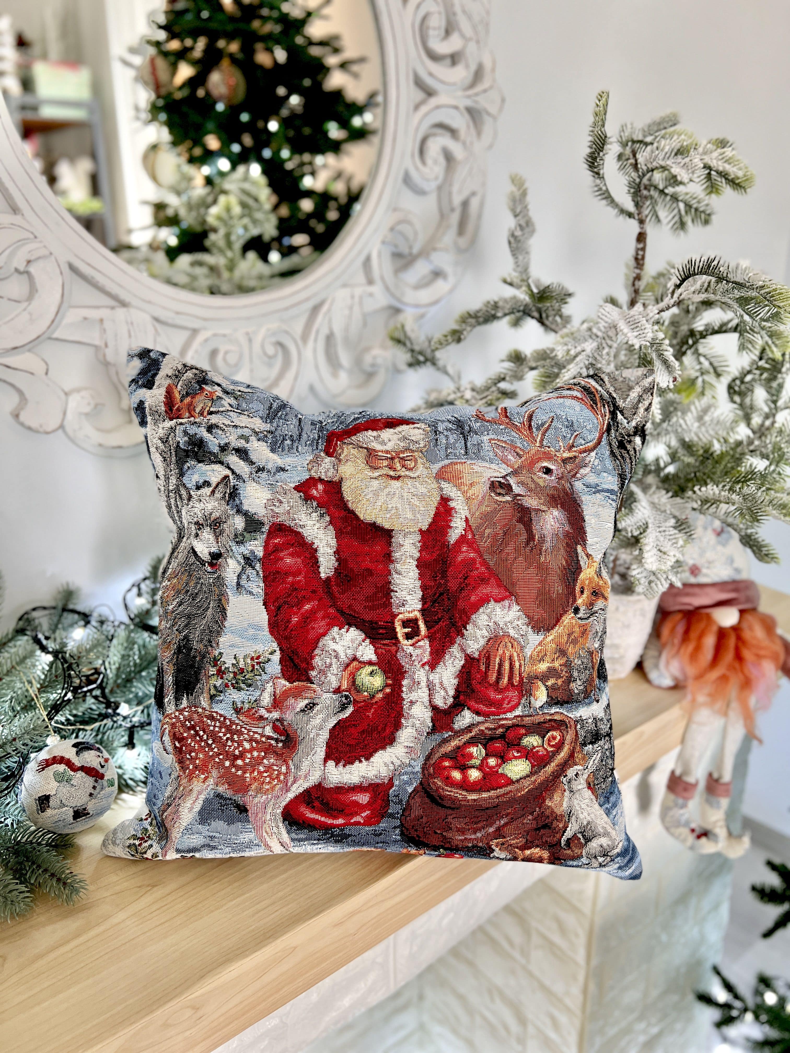 Winter Holiday tapestry cushion cover «Scenery» without lurex Limaso Textile