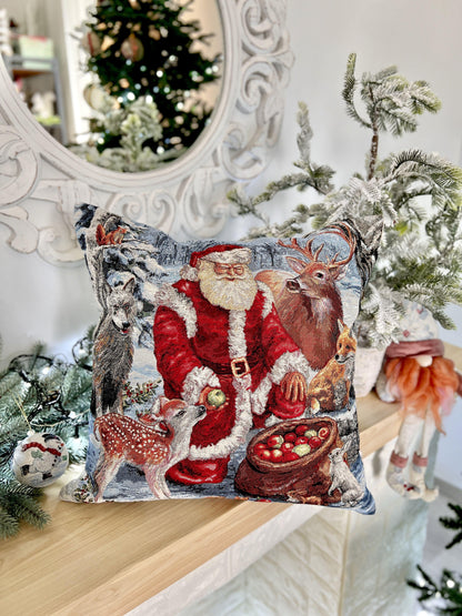 Winter Holiday tapestry cushion cover «Scenery» without lurex