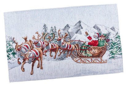 Winter Holiday Placemat «Santa is coming» With microfibre & silver lurex