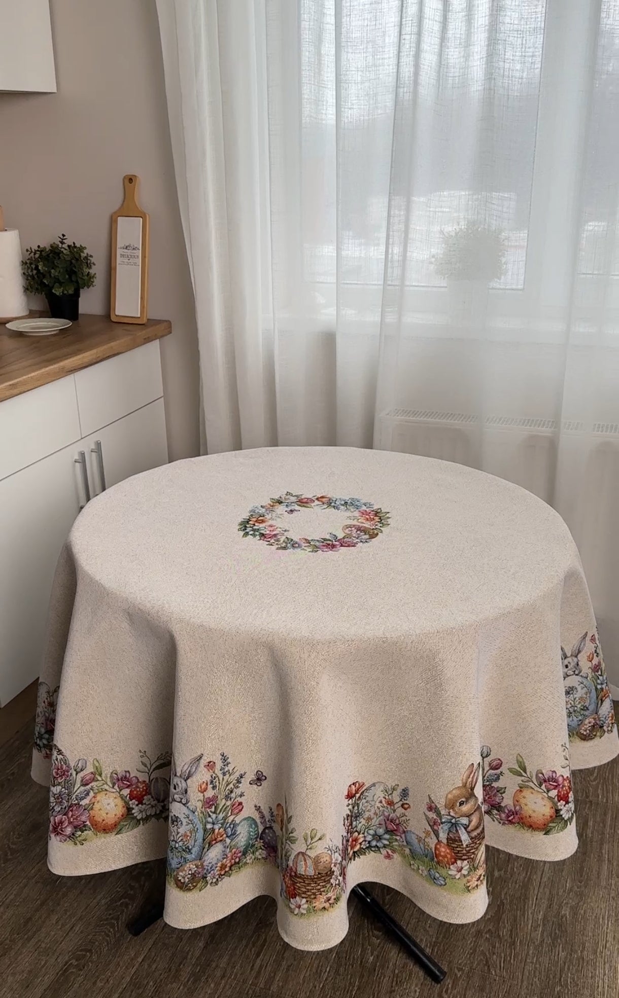 Easter Round Tablecloth «Spring Easter Eggs» - Luxury Tapestry - Textile4Family