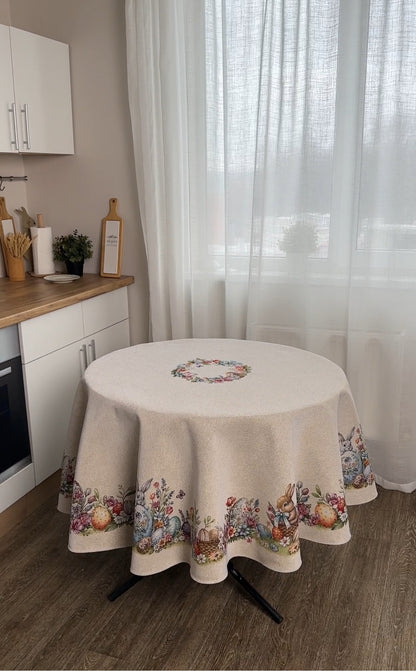 Easter Round Tablecloth «Spring Easter Eggs» - Luxury Tapestry - Textile4Family
