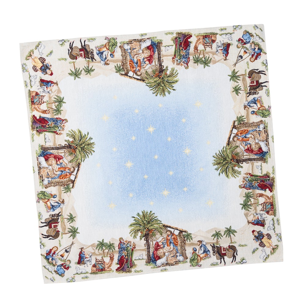 Christmas Tablecloth «Topino» with Golden Lurex - Luxury Tapestry - Textile4Family