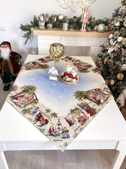 Christmas Tablecloth «Topino» with Golden Lurex - Luxury Tapestry