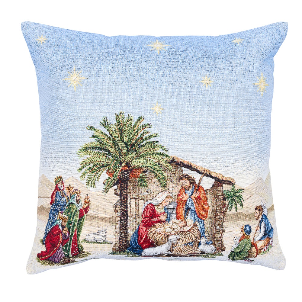 Christmas Cushion cover «Topino» with Golden Lurex - Luxury Tapestry - Textile4Family