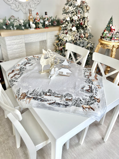 Christmas tapestry tablecloth «Winter» With microfibre