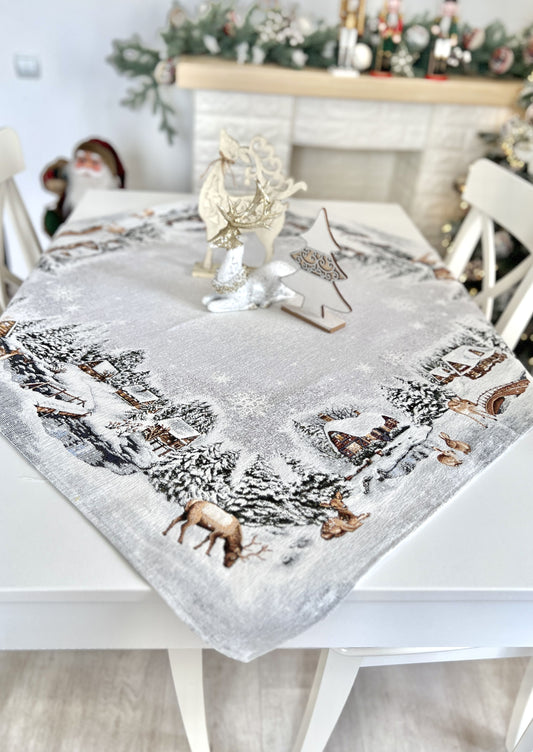 Christmas tapestry tablecloth «Winter» With microfibre