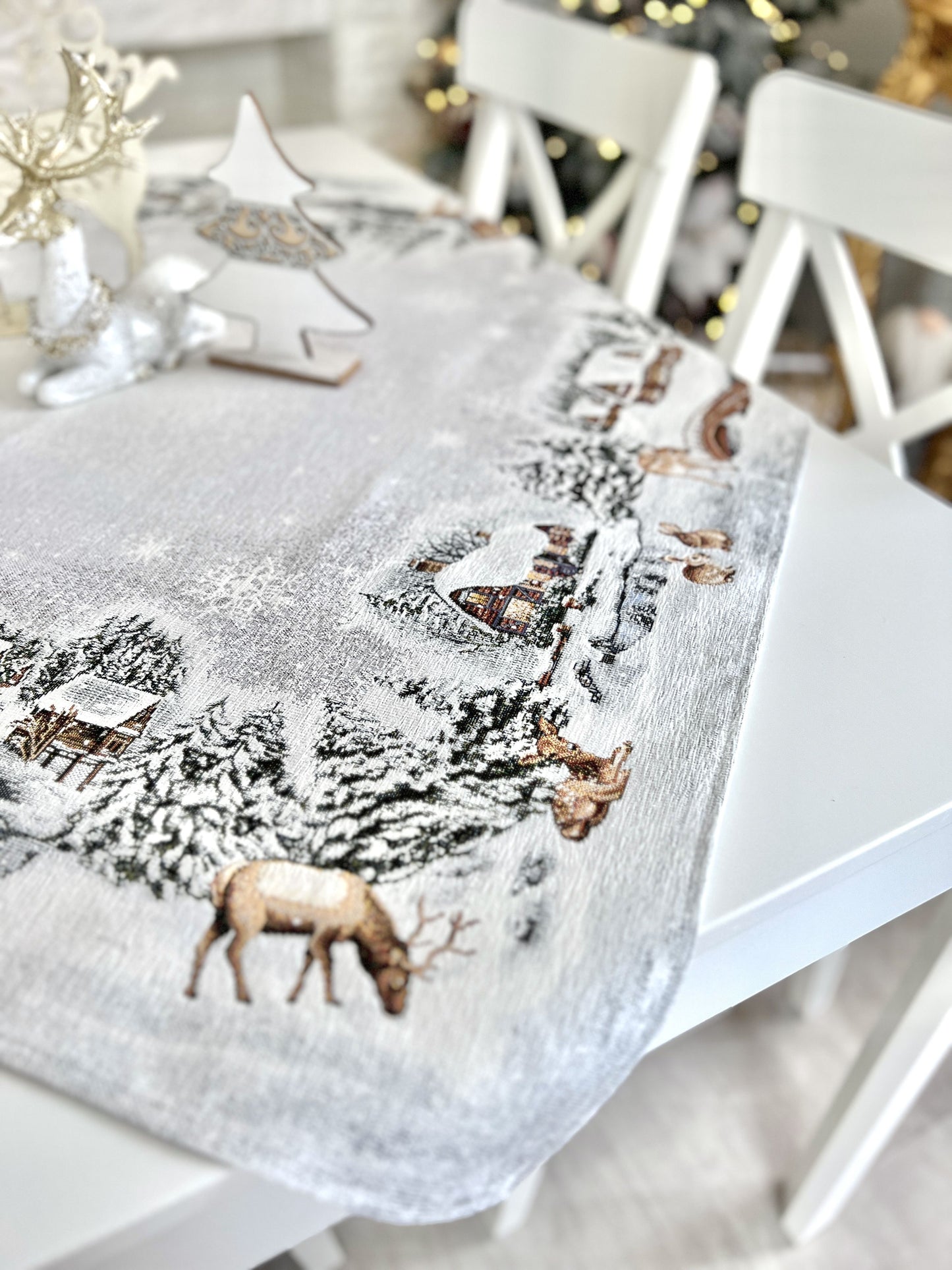 Christmas tapestry tablecloth «Winter» With microfibre