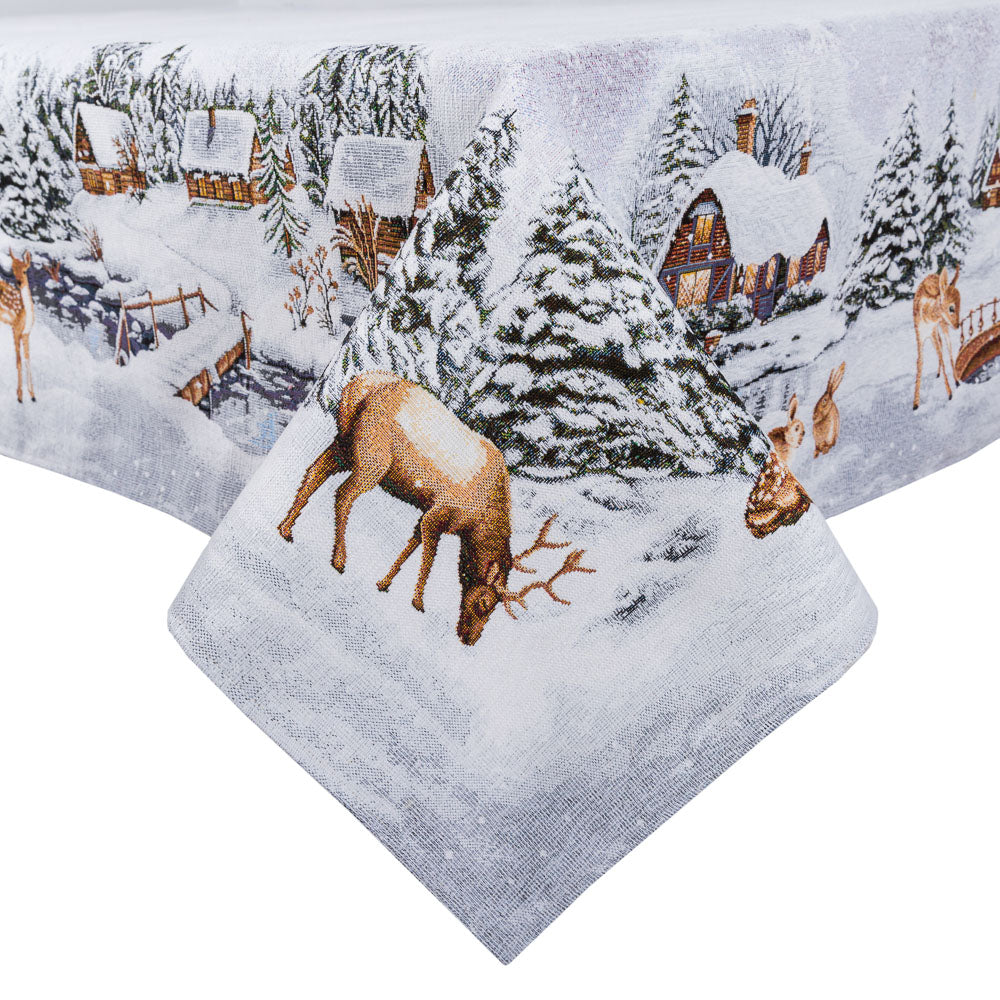 Christmas tapestry tablecloth «WINTER» With microfibre