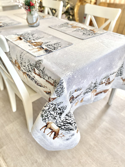 Christmas tapestry tablecloth «Winter» With microfibre