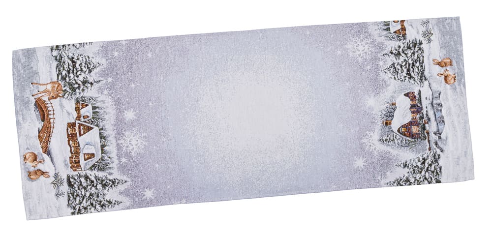 Christmas Tapestry Table runner «WINTER» With microfibre