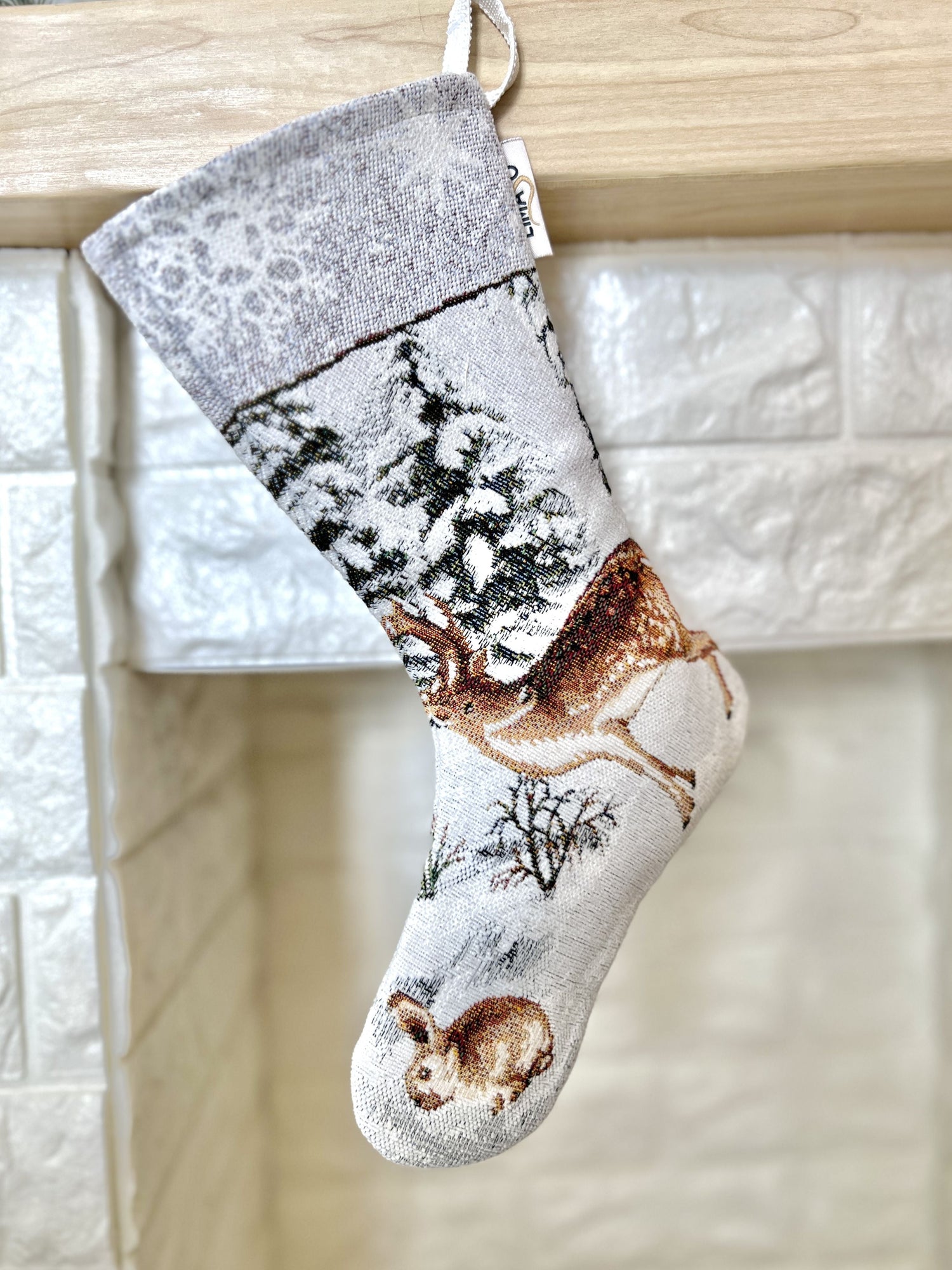 Holiday Stocking «Winter» With microfibre &amp; silver lurex Limaso Textile