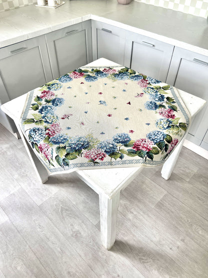 Square tablecloth «Hydrangea» - Premium Tapestry - Textile4Family