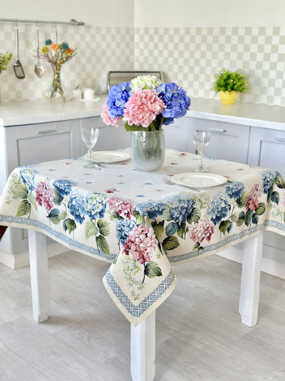 Rectangular tablecloth «Hydrangea» - Premium Tapestry - Textile4Family