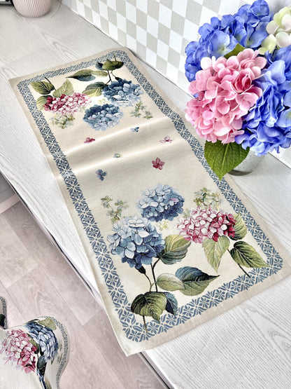 Table Runner «Hydrangea» - Premium Tapestry - Textile4Family
