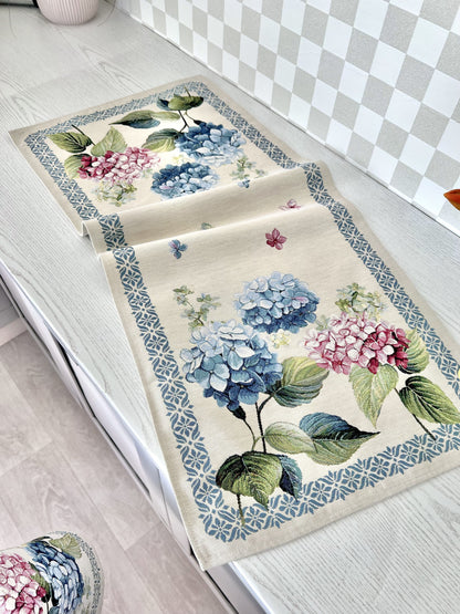 Table Runner «Hydrangea» - Premium Tapestry - Textile4Family